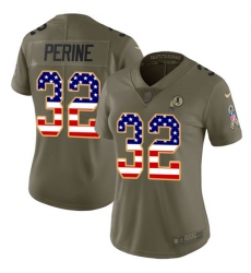 Women's Nike Washington Redskins #32 Samaje Perine Limited Olive/USA Flag 2017 Salute to Service NFL Jersey