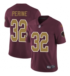 Youth Nike Washington Redskins #32 Samaje Perine Burgundy Red/Gold Number Alternate 80TH Anniversary Vapor Untouchable Limited Player NFL Jersey