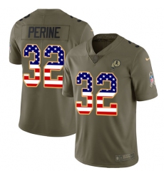 Youth Nike Washington Redskins #32 Samaje Perine Limited Olive/USA Flag 2017 Salute to Service NFL Jersey