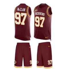Men's Nike Washington Redskins #97 Terrell McClain Limited Burgundy Red Tank Top Suit NFL Jersey