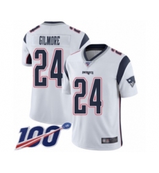 Men's New England Patriots #24 Stephon Gilmore White Vapor Untouchable Limited Player 100th Season Football Jersey