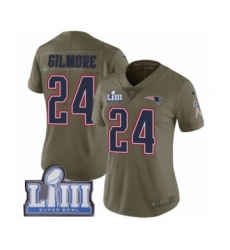 Women's Nike New England Patriots #24 Stephon Gilmore Limited Olive 2017 Salute to Service Super Bowl LIII Bound NFL Jersey