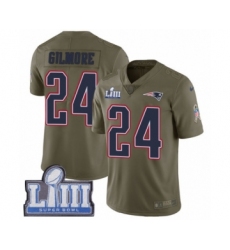 Youth Nike New England Patriots #24 Stephon Gilmore Limited Olive 2017 Salute to Service Super Bowl LIII Bound NFL Jersey