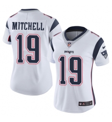 Women's Nike New England Patriots #19 Malcolm Mitchell White Vapor Untouchable Limited Player NFL Jersey