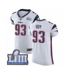 Men's Nike New England Patriots #93 Lawrence Guy White Vapor Untouchable Elite Player Super Bowl LIII Bound NFL Jersey
