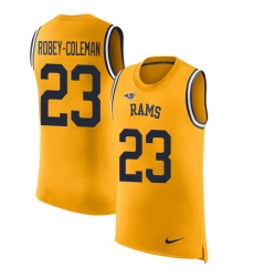 Men's Nike Los Angeles Rams #23 Nickell Robey-Coleman Limited Gold Rush Player Name & Number Tank Top NFL Jersey