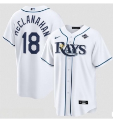 Men's Tampa Bay Rays #18 Shane McClanahan White 2026 World Series Home Cool Base Stitched Baseball Jersey