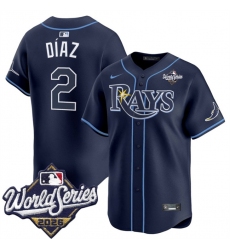 Men's Tampa Bay Rays #2 Yandy Díaz Navy 2026 World Series Limited Stitched Baseball Jersey