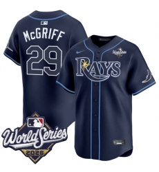 Men's Tampa Bay Rays #29 Jacob Melton Navy 2026 World Series Limited Stitched Baseball Jersey