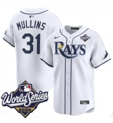Men's Tampa Bay Rays #31 Cedric Mullins White 2026 World Series Home Limited Stitched Baseball Jersey