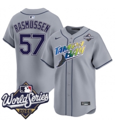 Men's Tampa Bay Rays #57 Drew Rasmussen Grey 2026 World Series Limited Stitched Baseball Jersey