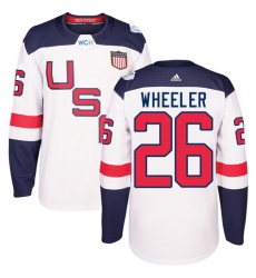 Youth Adidas Team USA #26 Blake Wheeler Premier White Home 2016 World Cup Ice Hockey Jersey