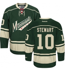 Youth Reebok Minnesota Wild #10 Chris Stewart Premier Green Third NHL Jersey
