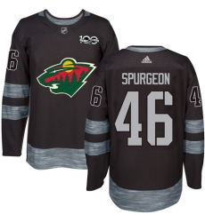 Men's Adidas Minnesota Wild #46 Jared Spurgeon Premier Black 1917-2017 100th Anniversary NHL Jersey