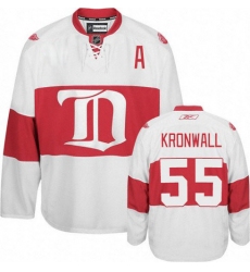 Men's Reebok Detroit Red Wings #55 Niklas Kronwall Premier White Third NHL Jersey