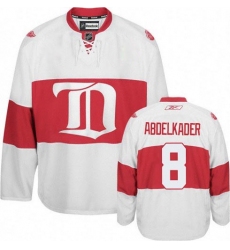 Men's Reebok Detroit Red Wings #8 Justin Abdelkader Authentic White Third NHL Jersey