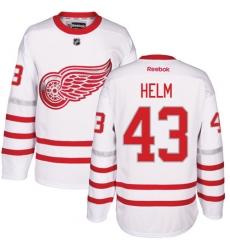Men's Reebok Detroit Red Wings #43 Darren Helm Premier White 2017 Centennial Classic NHL Jersey