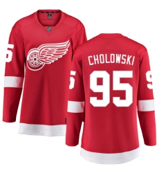 Women's Detroit Red Wings #95 Dennis Cholowski Fanatics Branded Red Home Breakaway NHL Jersey