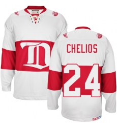 Men's CCM Detroit Red Wings #24 Chris Chelios Premier White Winter Classic Throwback NHL Jersey