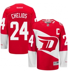 Men's Reebok Detroit Red Wings #24 Chris Chelios Authentic Red 2016 Stadium Series NHL Jersey