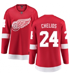 Women's Detroit Red Wings #24 Chris Chelios Fanatics Branded Red Home Breakaway NHL Jersey