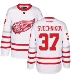 Men's Reebok Detroit Red Wings #37 Evgeny Svechnikov Premier White 2017 Centennial Classic NHL Jersey