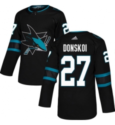 Youth Adidas San Jose Sharks #27 Joonas Donskoi Premier Black Alternate NHL Jersey
