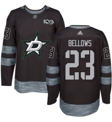 Men's Adidas Dallas Stars #23 Brian Bellows Authentic Black 1917-2017 100th Anniversary NHL Jersey