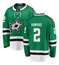 Youth Dallas Stars #2 Dan Hamhuis Authentic Green Home Fanatics Branded Breakaway NHL Jersey