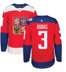 Men's Adidas Team Czech Republic #3 Radko Gudas Premier Red Away 2016 World Cup of Hockey Jersey