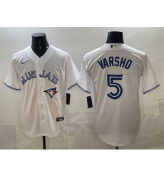 Men's Toronto Blue Jays #5 Daulton Varsho White 2025 Cool Base Stitched Baseball Jersey