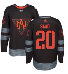 Men's Adidas Team North America #20 Brandon Saad Premier Black Away 2016 World Cup of Hockey Jersey