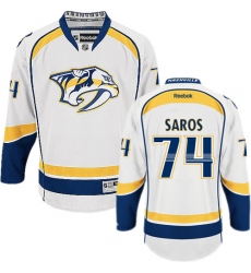 Men's Reebok Nashville Predators #74 Juuse Saros Authentic White Away NHL Jersey