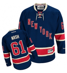 Youth Reebok New York Rangers #61 Rick Nash Authentic Navy Blue Third NHL Jersey