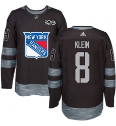 Men's Adidas New York Rangers #8 Kevin Klein Authentic Black 1917-2017 100th Anniversary NHL Jersey