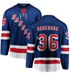 Men's New York Rangers #36 Glenn Anderson Fanatics Branded Royal Blue Home Breakaway NHL Jersey
