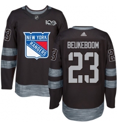Men's Adidas New York Rangers #23 Jeff Beukeboom Premier Black 1917-2017 100th Anniversary NHL Jersey