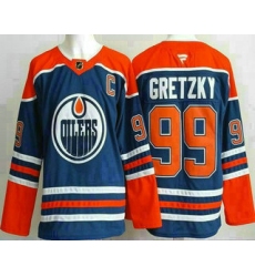 Men's Edmonton Oilers #99 Wayne Gretzky Blue Authentic Jersey