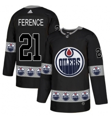 Men's Adidas Edmonton Oilers #21 Andrew Ference Authentic Black Team Logo Fashion NHL Jersey