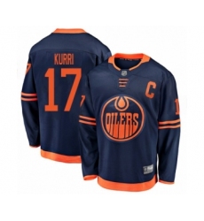Youth Edmonton Oilers #17 Jari Kurri Authentic Navy Blue Alternate Fanatics Branded Breakaway Hockey Jersey