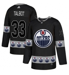 Men's Adidas Edmonton Oilers #33 Cam Talbot Authentic Black Team Logo Fashion NHL Jersey