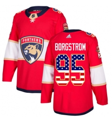 Youth Adidas Florida Panthers #95 Henrik Borgstrom Authentic Red USA Flag Fashion NHL Jersey
