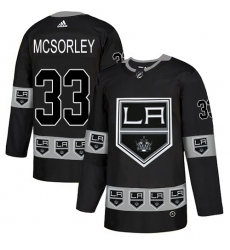 Men's Adidas Los Angeles Kings #33 Marty Mcsorley Authentic Black Team Logo Fashion NHL Jersey