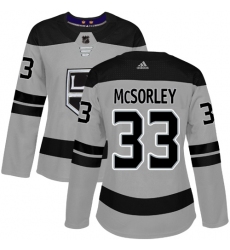 Women's Adidas Los Angeles Kings #33 Marty Mcsorley Authentic Gray Alternate NHL Jersey