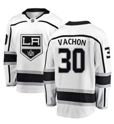 Youth Los Angeles Kings #30 Rogie Vachon Authentic White Away Fanatics Branded Breakaway NHL Jersey
