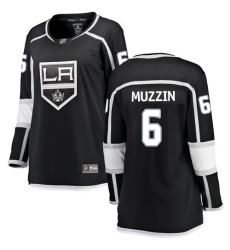 Women's Los Angeles Kings #6 Jake Muzzin Authentic Black Home Fanatics Branded Breakaway NHL Jersey