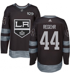 Men's Adidas Los Angeles Kings #44 Robyn Regehr Authentic Black 1917-2017 100th Anniversary NHL Jersey