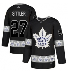 Men's Adidas Toronto Maple Leafs #27 Darryl Sittler Authentic Black Team Logo Fashion NHL Jersey