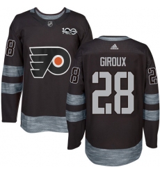Men's Adidas Philadelphia Flyers #28 Claude Giroux Premier Black 1917-2017 100th Anniversary NHL Jersey