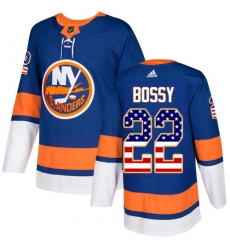 Youth Adidas New York Islanders #22 Mike Bossy Authentic Royal Blue USA Flag Fashion NHL Jersey